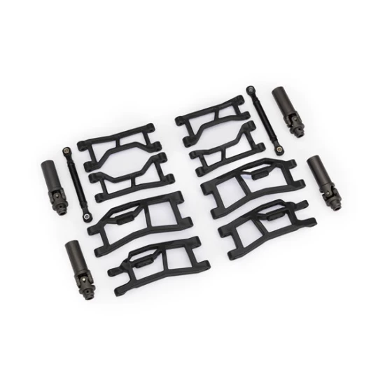 Suspension kit, Mini Maxx® WideMaxx®, black (includes front & rear suspension arms, front toe links & outer half shafts (extended))