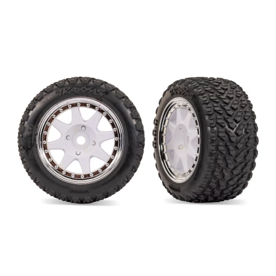 White Front Mini Rally wheels with Rally Tires (2)