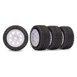 White Mini Rally wheels with Rally Tires (F&R)