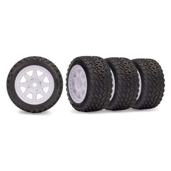 White Mini Rally wheels with Rally Tires (F&R)