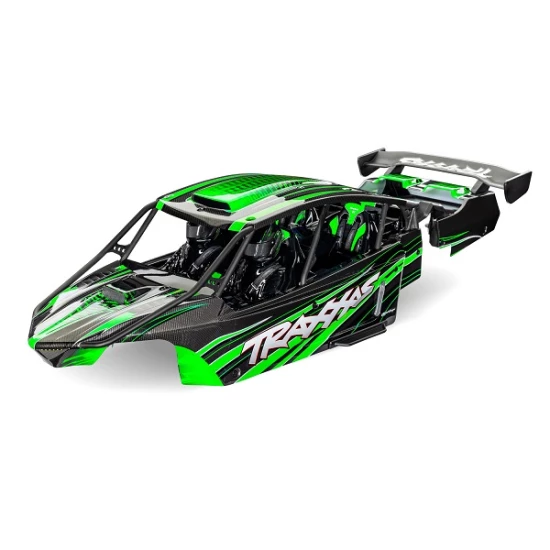 Body, Pro Scale Sand Car, green (painted, decals applied) (assembled with front & rear body supports for clipless mounting, roll cage & interior)