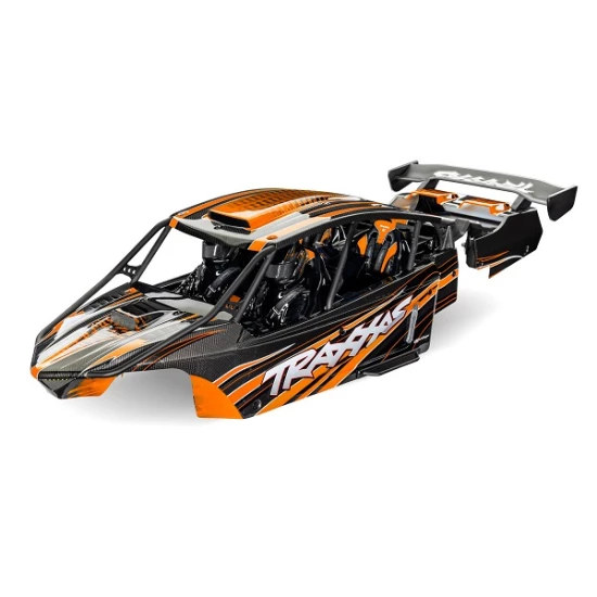 Body, Pro Scale Sand Car, orange (painted, decals applied) (assembled with front & rear body supports for clipless mounting, roll cage & interior)