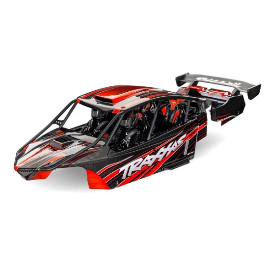 Body, Pro Scale Sand Car, red (painted, decals applied) (assembled with front & rear body supports for clipless mounting, roll cage & interior)