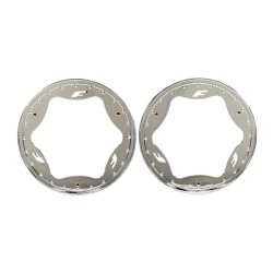 Beadlock rings, rear, chrome (3.9