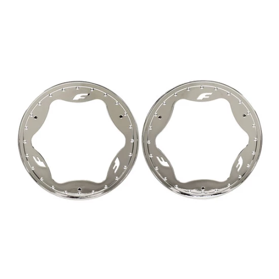 Beadlock rings, rear, chrome (3.9