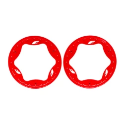 Beadlock rings, rear, red (3.9