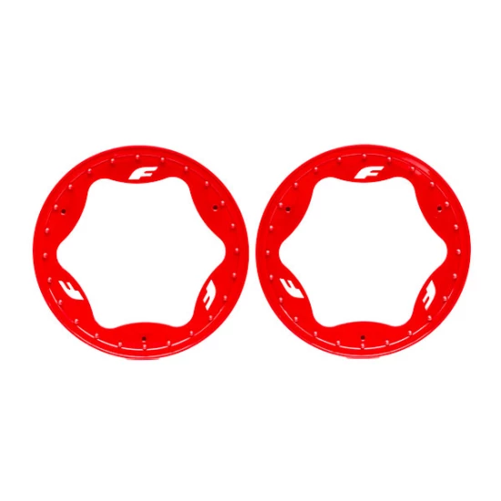 Beadlock rings, rear, red (3.9