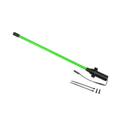Whip light, LED, green (assembled) (1)/ 3x12mm BCS (2) (replacement for 1 whip light, left or right) (requires #6588X accessory power supply)