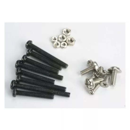 Screw set, machine screw & nut set (black) (Tom Cat/ Spirit)	