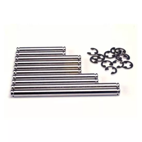 Suspension pin set, hard chrome (w/ E-clips), TRX1939