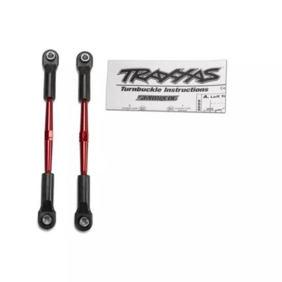 Turnbuckles, aluminum (red-anodized), toe links, 61mm (2)(as, TRX2336X