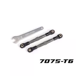 Toe links, front (TUBES charcoal gray-anodized, 7075-T6 aluminum, stronger than titanium) (2) (assembled with rod ends and hollow balls)/ aluminum wrench (1) (fits Drag Slash)