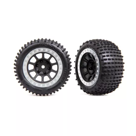 Tires & wheels, assembled (2.2' graphite gray, satin chrome beadlock wheels, Alias 2.2' tires) (2) (Bandit rear, medium compound with foam inserts)