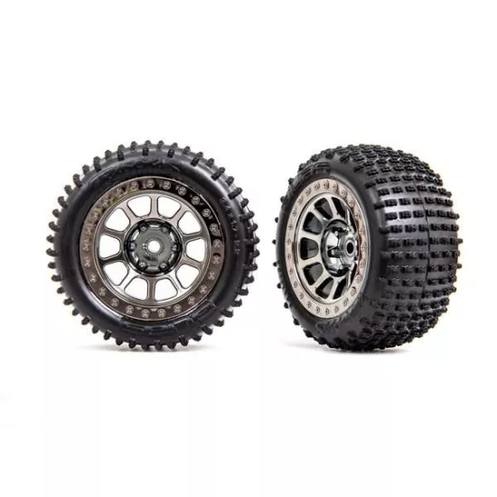 Tires & wheels, assembled (2.2' black chrome wheels, Alias 2.2' tires) (2) (Bandit rear, medium compound with foam inserts)