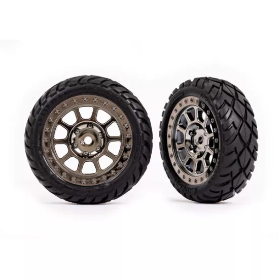 Tires & wheels, assembled (2.2' black chrome wheels, Anaconda 2.2' tires with foam inserts) (2) (Bandit front)
