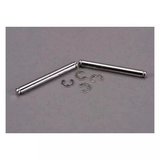 Suspension pins, 31.5mm, chrome (2) w/ E-clips (4), TRX2637
