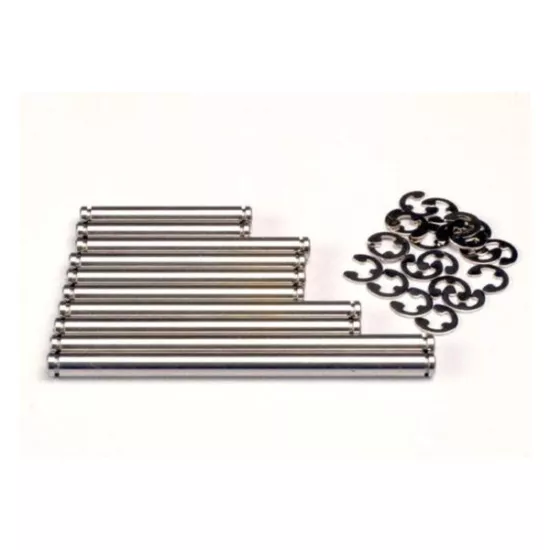 Suspension pin set, stainless steel (w/ E-clips), TRX2739