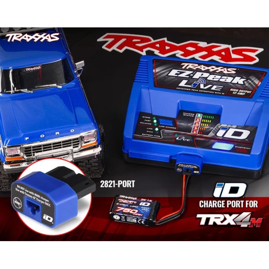 TRX-4M iD charging port, 2-amp (for charging #2821 2-cell LiPo battery with Traxxas EZ-Peak® iD chargers)
