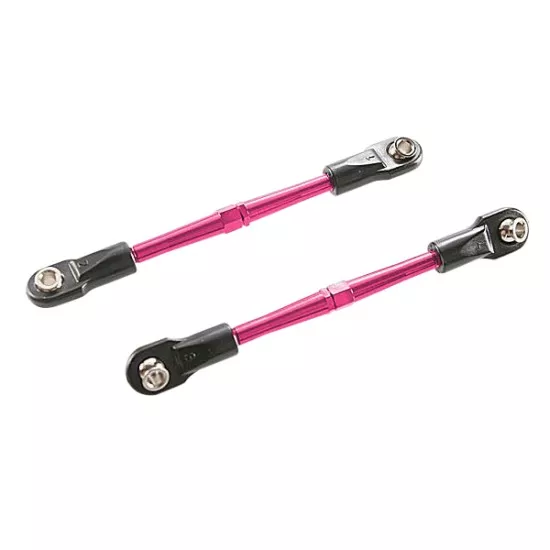 Turnbuckles, aluminum (pink-anodized), toe links, 59mm (2) (assembled w/ rod ends & hollow balls) (requires 5mm aluminum wrench #5477)