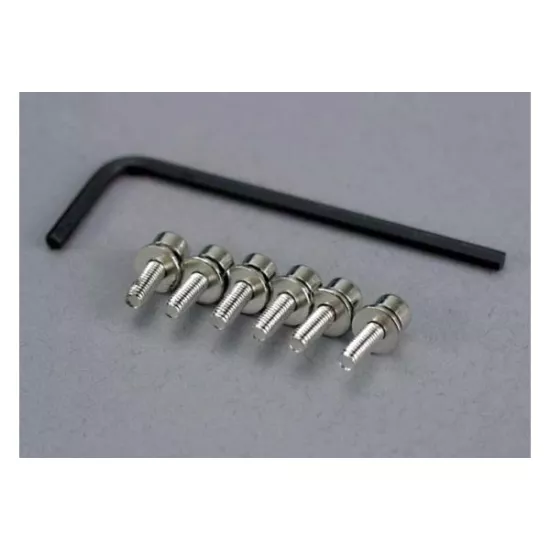 Screws, 3x10mm caphead machine (hex drive) (6)/ lockwashers, TRX3159