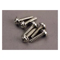 Screws, 3x12mm washerhead self-tapping (6)