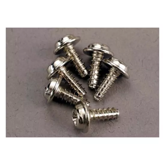 Screws, 3x8mm washerhead self-tapping (6), TRX3290