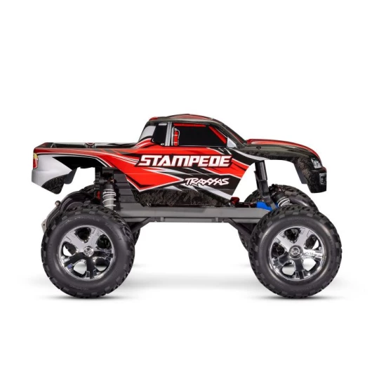 Stampede 1/10 Schaal Monster Truck met USB-c lader en 3000mah accu Rood