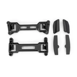 Latch, body mount, front (1), rear (1)/ latch mounts, front & rear (left & right) (for clipless body mounting)