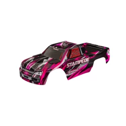 Body, Stampede  (also fits Stampede  VXL), pink (painted, decals applied) (assembled with front & rear body mounts for clipless mounting)