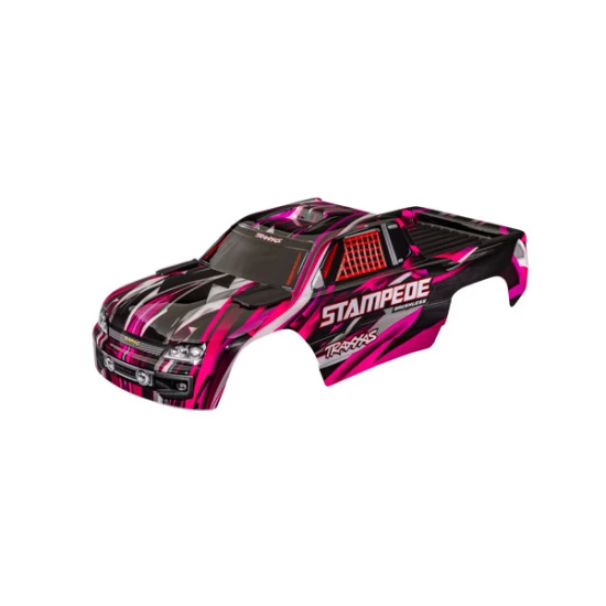 Body, Stampede  (also fits Stampede  VXL), pink (painted, decals applied) (assembled with front & rear body mounts for clipless mounting)