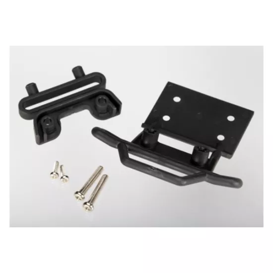 Bumper, front / bumper mount, front / 4x23mm RM (2)/ 3x10mm, TRX3621