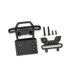 Bumper, front/ bumper mount, front / 4x23mm BCS (2)/ 3x10mm BCS (2) (black)