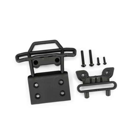 Bumper, front/ bumper mount, front / 4x23mm BCS (2)/ 3x10mm BCS (2) (black)