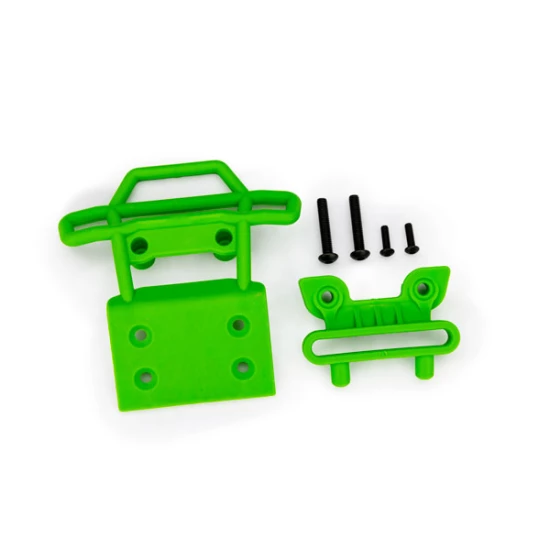 Bumper, front/ bumper mount, front/ 4x23mm BCS (2)/ 3x10mm BCS (2) (green)