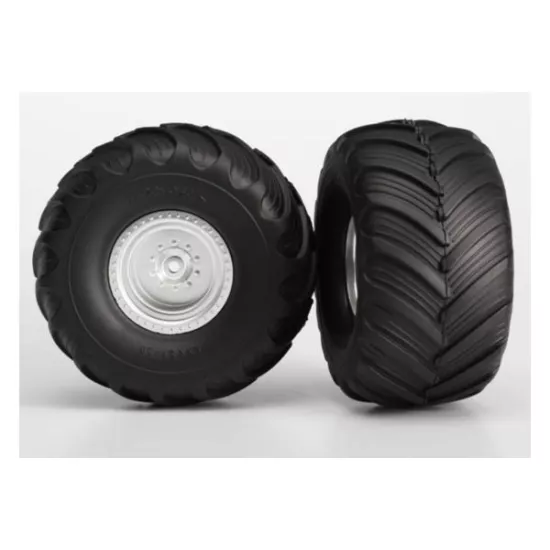 Tires & wheels, assembled, glued (Monster Jam replica, satin, TRX3663