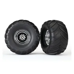 Tires & wheels, assembled, glued (chrome wheels, Terra Groov, TRX3663X