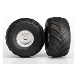 Tires & wheels, assembled, glued (Monster Jam replica, satin, TRX3665
