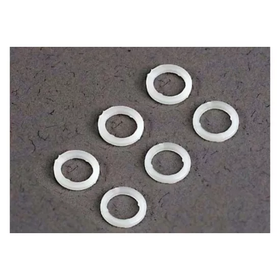 White plastic washers (5x8x1.0mm) (6), TRX3685