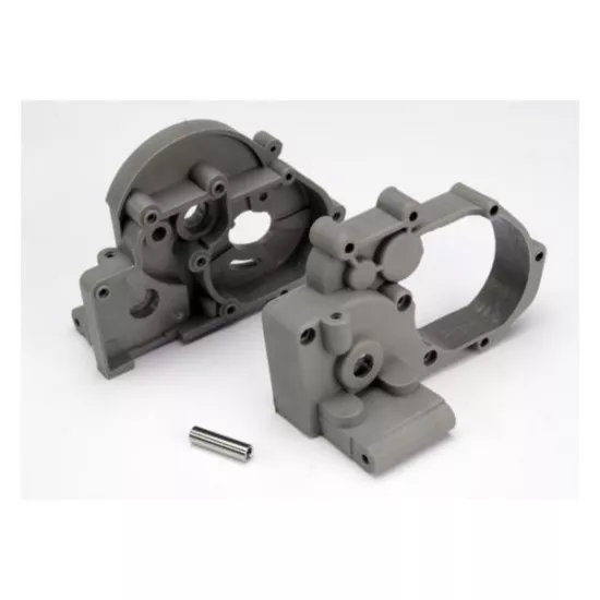 Gearbox halves (l&r) (grey) w/ idler gear shaft