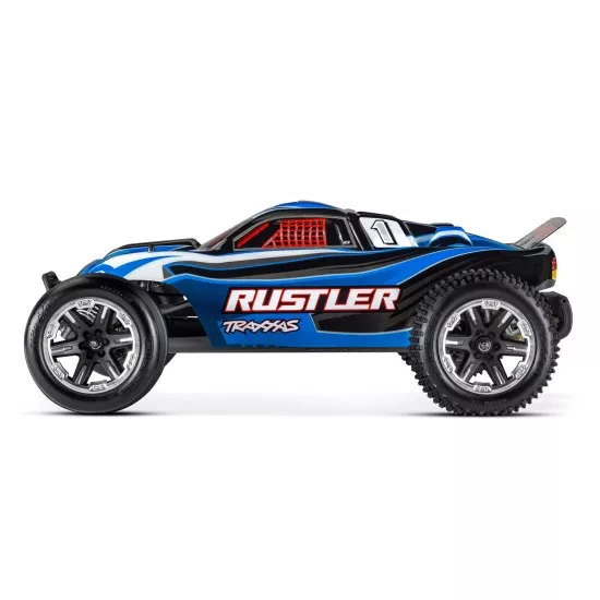 Traxxas Rustler XL5 incl LED verlichting, batterij en 12v lader (Blauw)