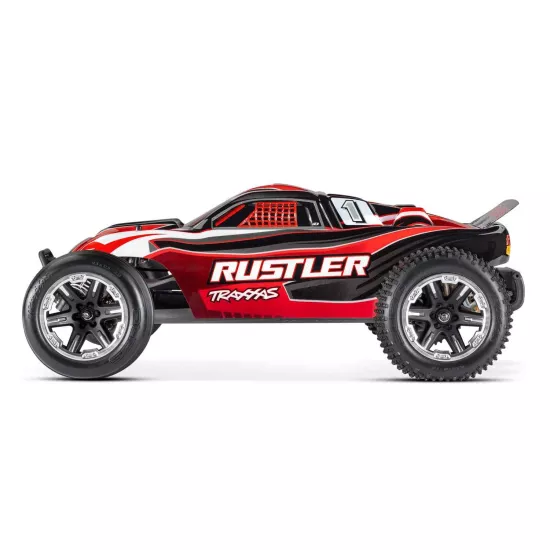 Traxxas Rustler XL5 incl LED verlichting, batterij en 12v lader (Rood)