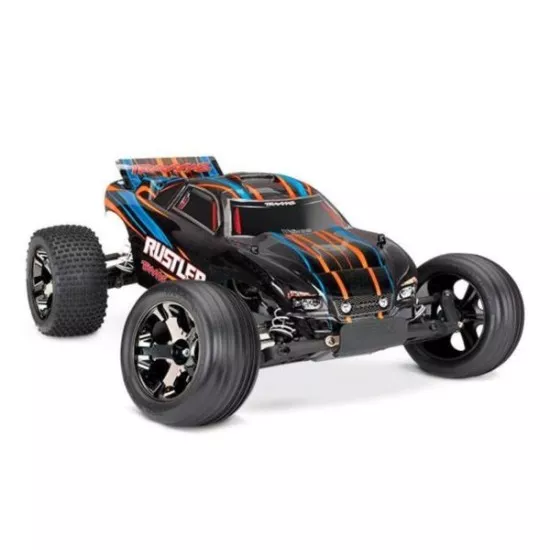 Traxxas Rustler VXL Brushless oranje met TSM  zonder batterij en lader