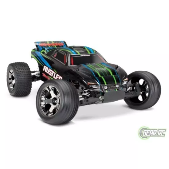 Traxxas Rustler VXL Brushless groen met TSM  zonder batterij en lader