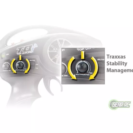 Traxxas Rustler VXL Brushless geel met TSM  zonder batterij en lader