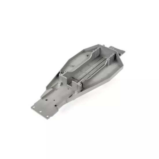 Lower chassis (grey) (166mm long battery compartment) (fits both flat and hump style battery packs) (use only with #3725R ESC mounting plate)