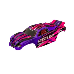 Body, Rustler  (also fits Rustler  VXL), pink (painted, decals applied) (assembled with front & rear body mounts for clipless mounting)