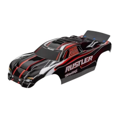 Body, Rustler (also fits Rustler VXL), red & black (painted, decals applied)