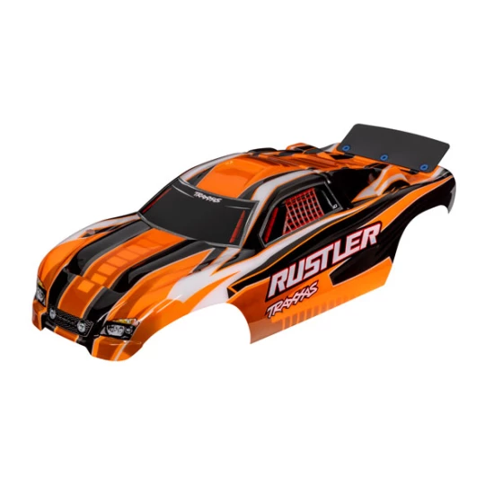 Body, Rustler (also fits Rustler VXL), orange (painted, decals applied)