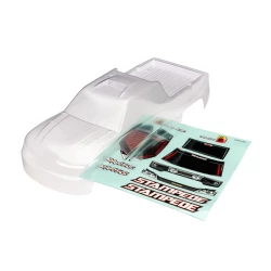 Body, Stampede  (also fits Stampede  VXL) (clear, requires painting)/ window, lights, grille decal sheet (for clipless mounting)