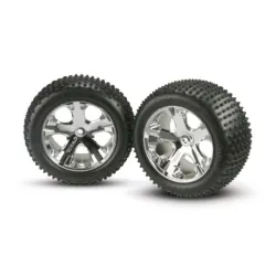 Tires & wheels, assembled, glued (2.8) (All-Star chrome whee